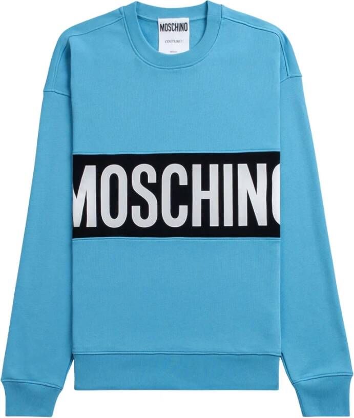 Moschino Logo sweater blauw a1723 2028 2304 Blauw Heren
