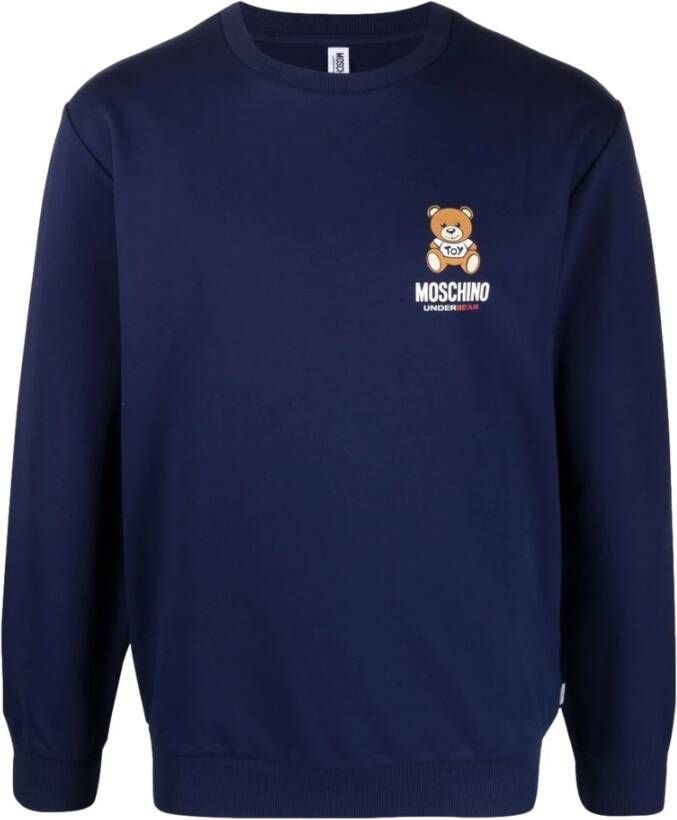 Moschino Sweatshirt met logo Blauw Heren