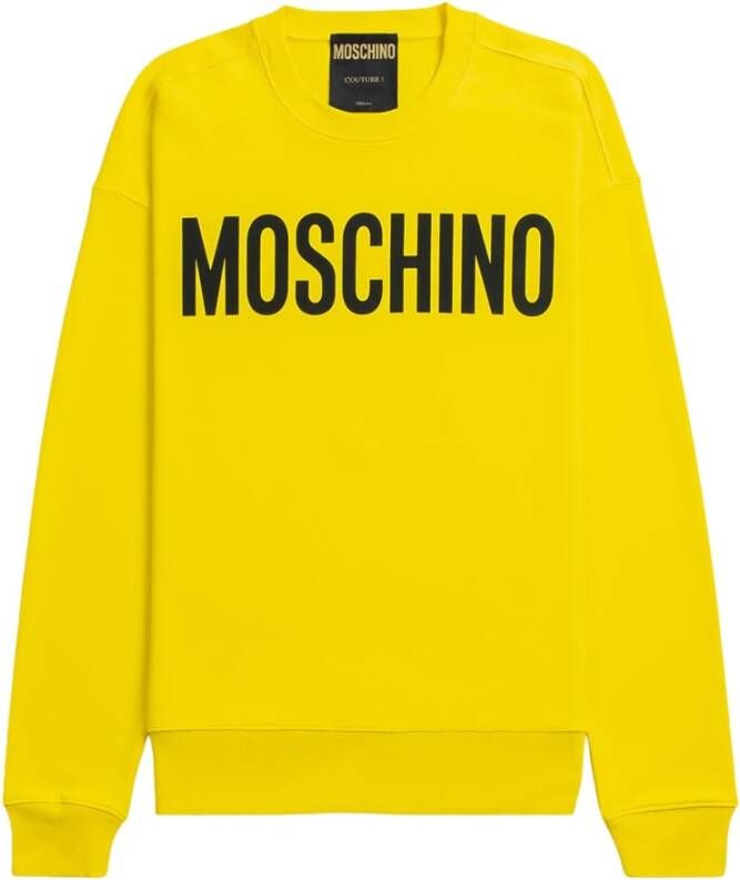 Moschino Geel Katoenen Sweatshirt met Opvallende Print Yellow Heren
