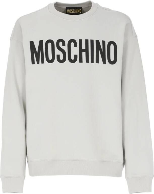 Moschino Wit Katoenen Sweatshirt met Contrasterend Logo White Heren