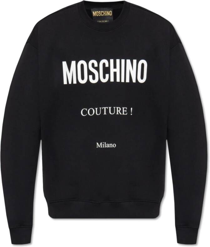 Moschino Sweatshirt met logo Zwart Heren
