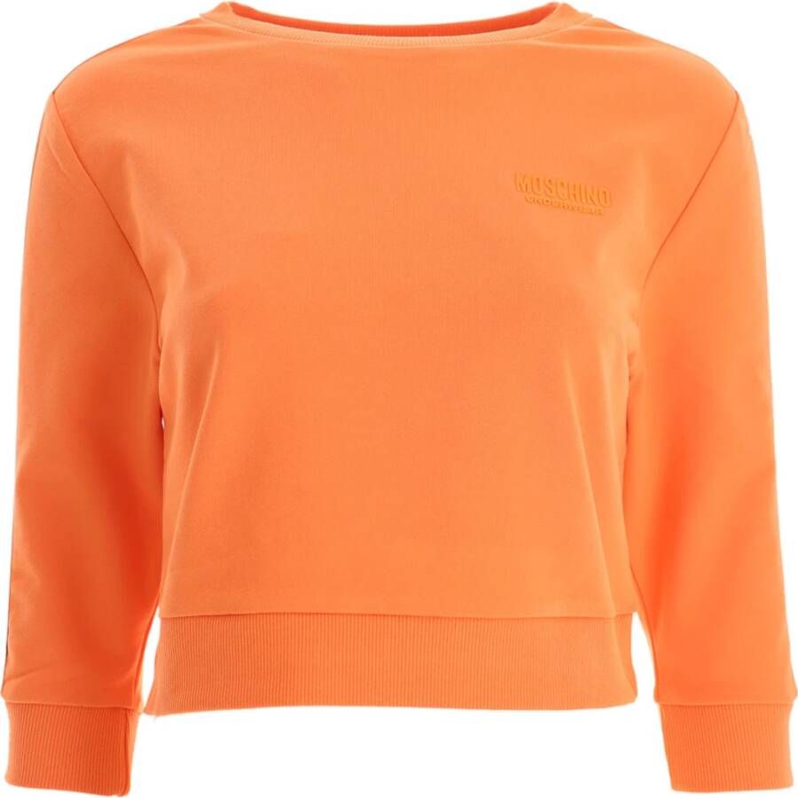 Moschino Oranje Logo Tape Sweatshirt Orange Dames