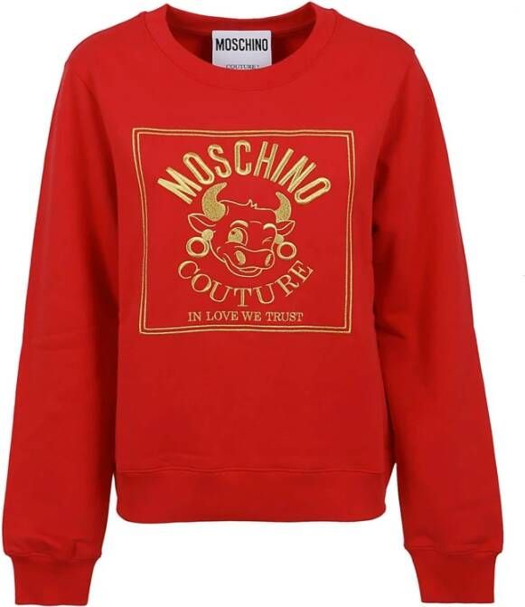 Moschino Logo Sweatshirt Couture Collectie Red Dames