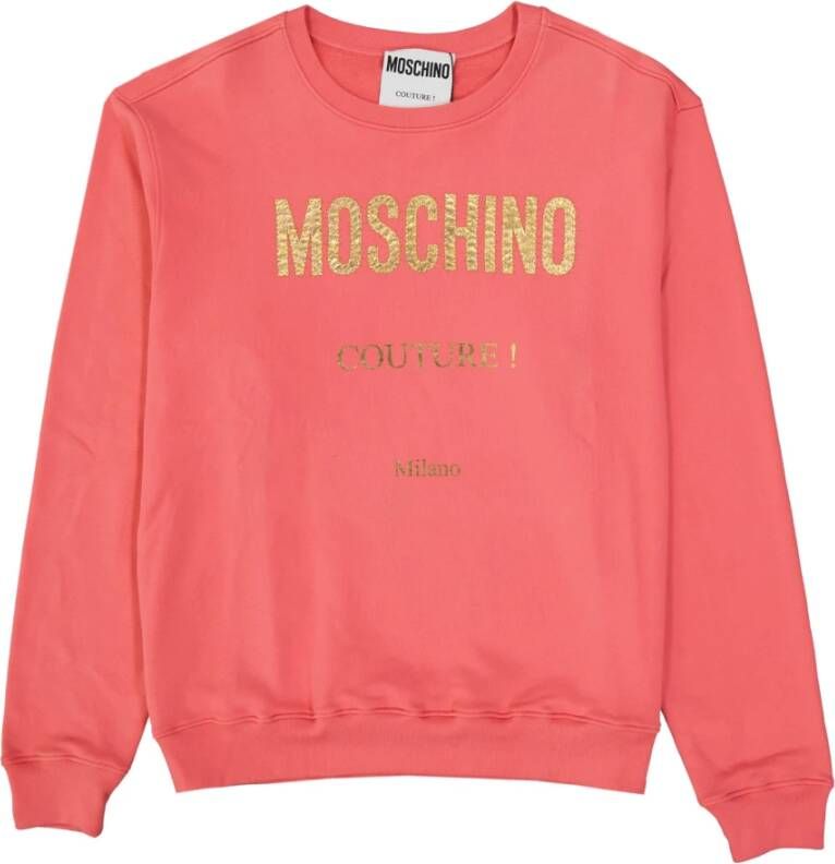 Moschino Stijlvolle Roze Logo Sweatshirt voor Heren Pink Heren