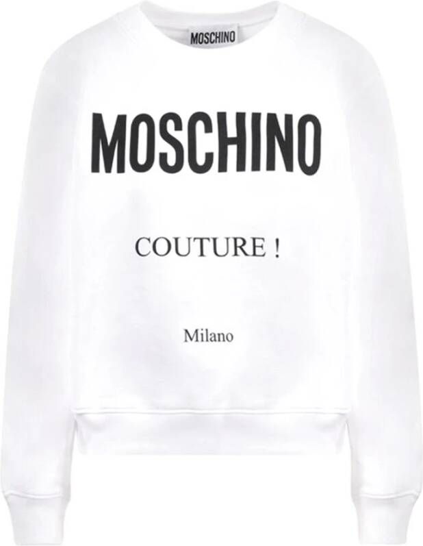 Moschino Stijlvol katoenen logo sweatshirt White Dames