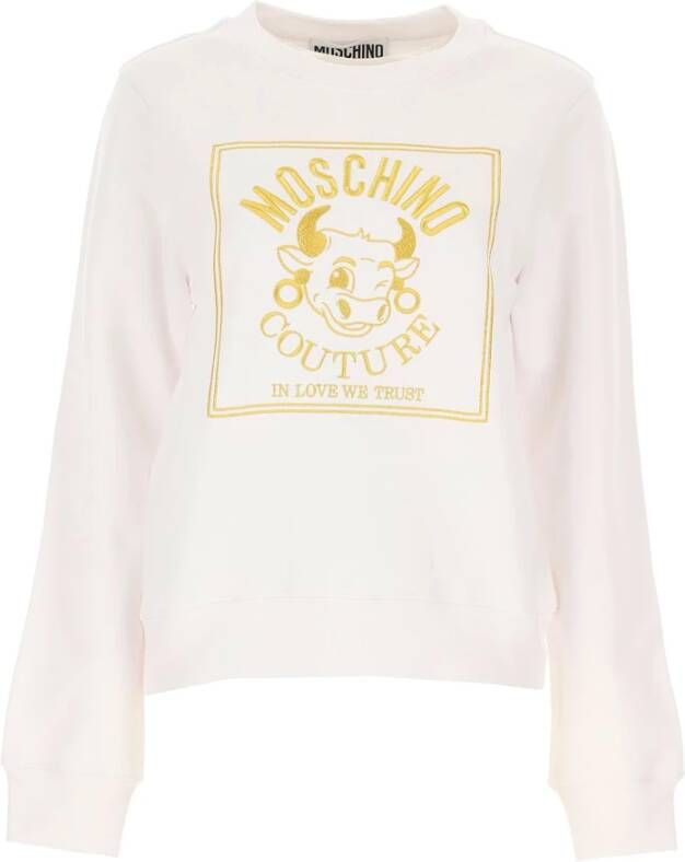 Moschino Comfortabele witte logo sweatshirt White Dames