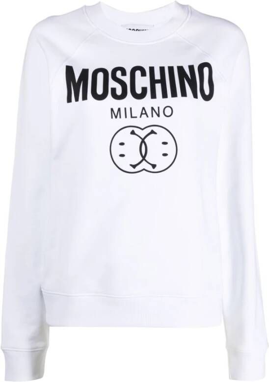 Moschino Wit Logo-Print Sweatshirt White Heren
