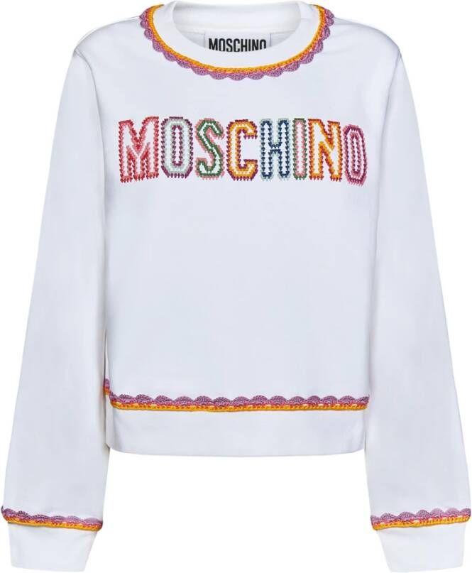 Moschino Fantasia Bianco Sweatshirt White Dames