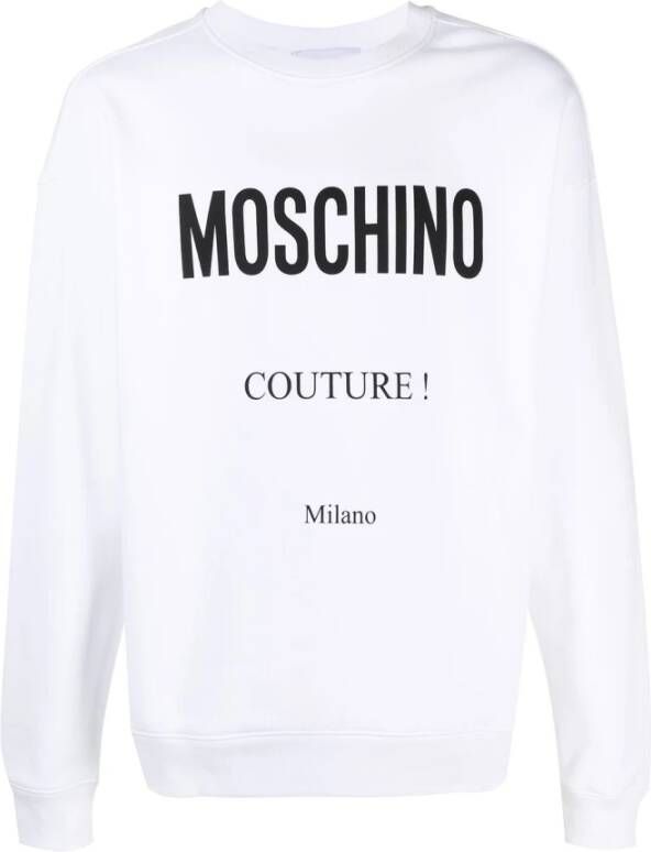Moschino Witte Sweatshirt met Logo Print White Heren