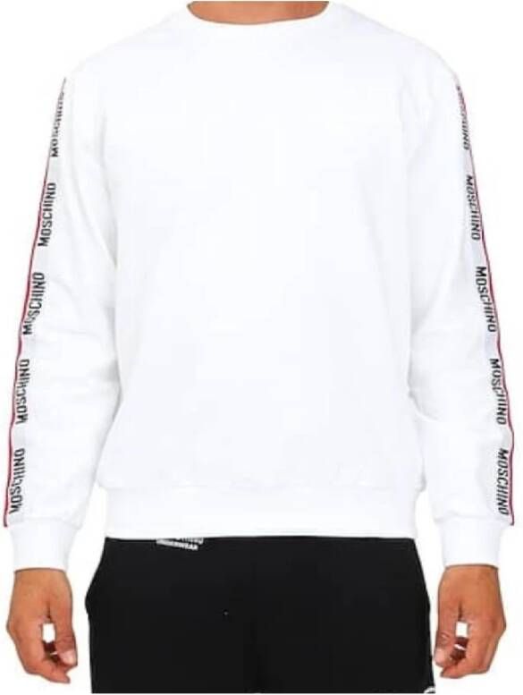 Moschino Warm Wit Heren Sweatshirt met Zijstrepen White Heren