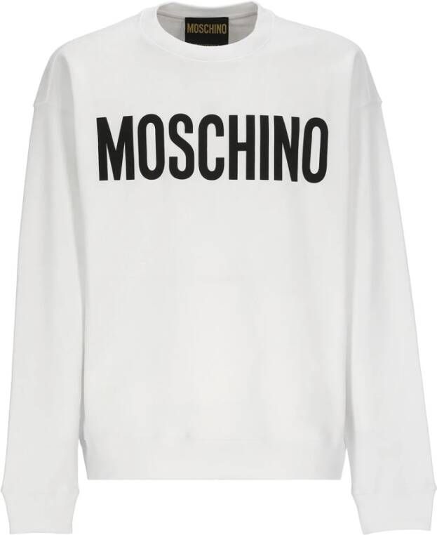 Moschino Wit Katoenen Sweatshirt met Contrasterend Logo White Heren
