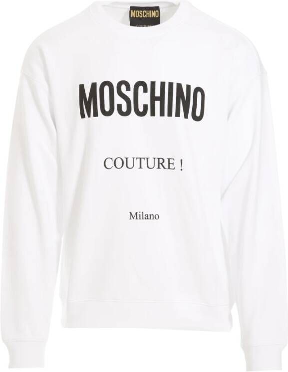 Moschino Witte Sweatshirt met Logo Print White Heren