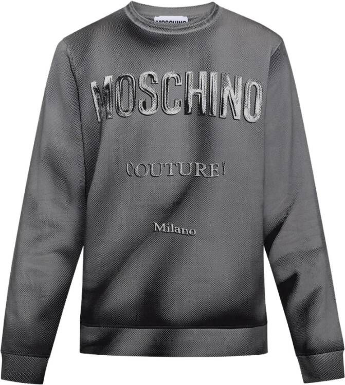 Moschino Katoenen Shadows Print Sweatshirt Gray Heren