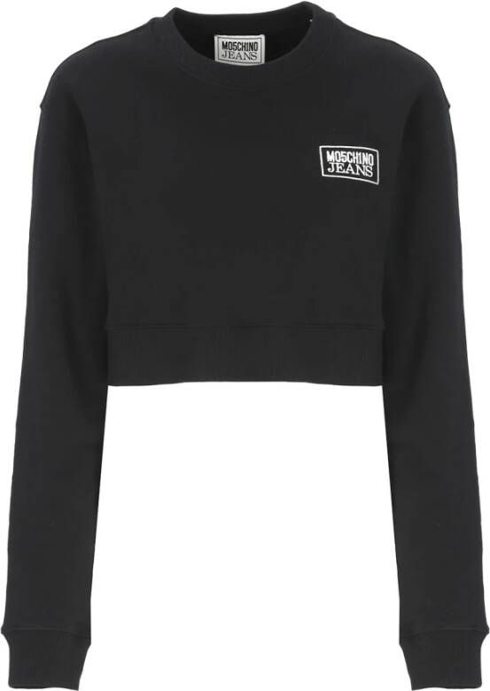 Moschino Zwarte Katoenen Sweatshirt met Geborduurd Logo Black Dames