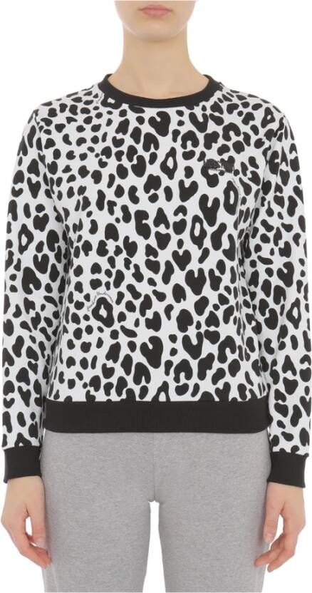 Moschino Zwart Luipaardprint Sweatshirt voor Dames Black Dames