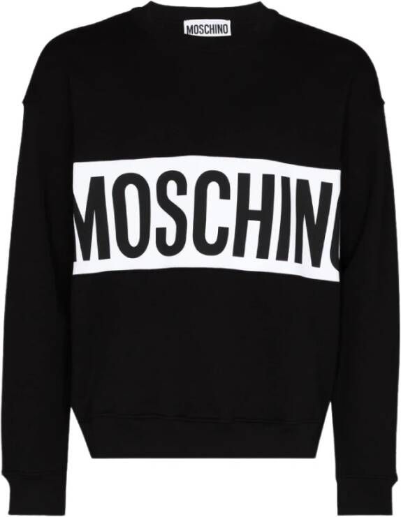 Moschino Zwarte Box Logo Sweatshirt Black Heren