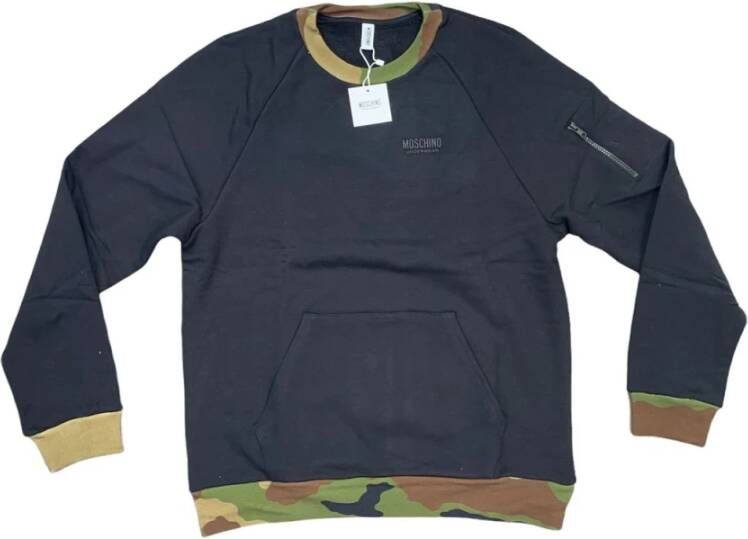 Moschino Trainingsshirt Camouflageprint Comfortabel en Stijlvol Black Heren