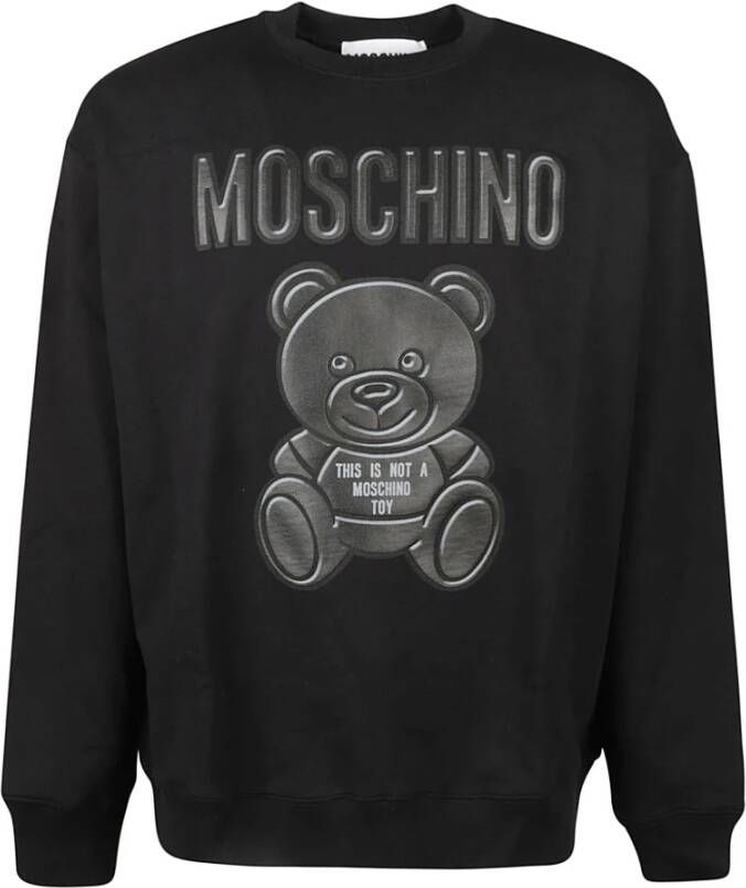 Moschino Zwarte Crewneck Sweatshirt voor Heren met Teddy Bear Print Black Heren