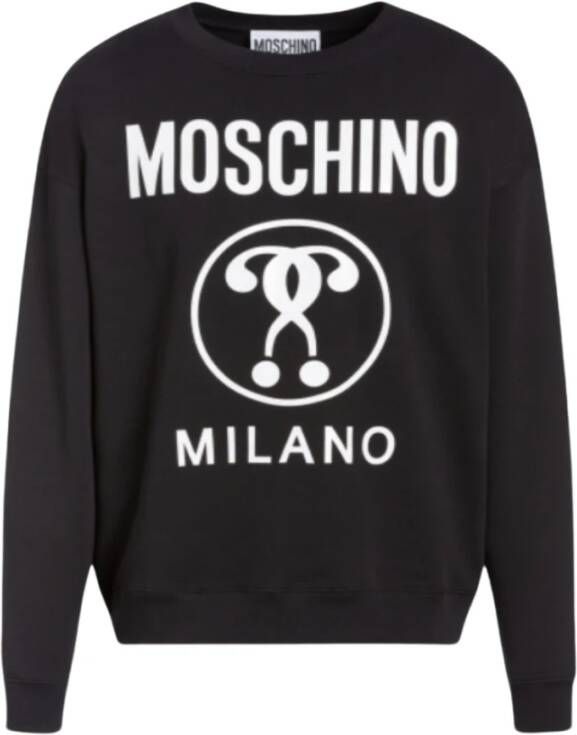 Moschino Double Question Mark Zwart Sweatshirt Black