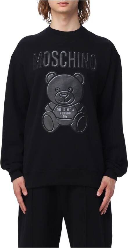 Moschino Zwarte Crewneck Sweatshirt voor Heren met Teddy Bear Print Black Heren