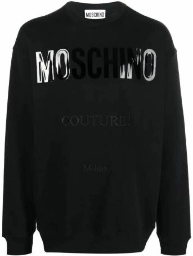 Moschino Organisch Logo Print Sweatshirt Black Heren
