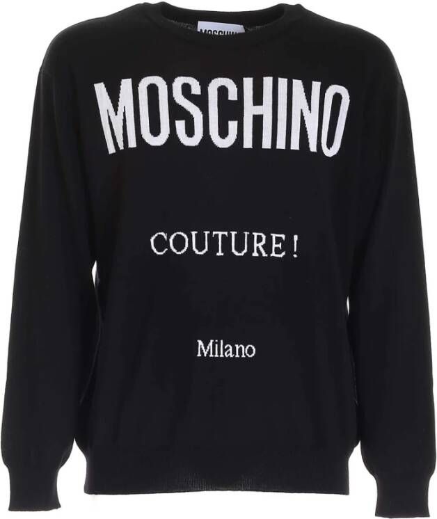 Moschino Logo-Print Crew-Neck Sweatshirt Zwart Heren