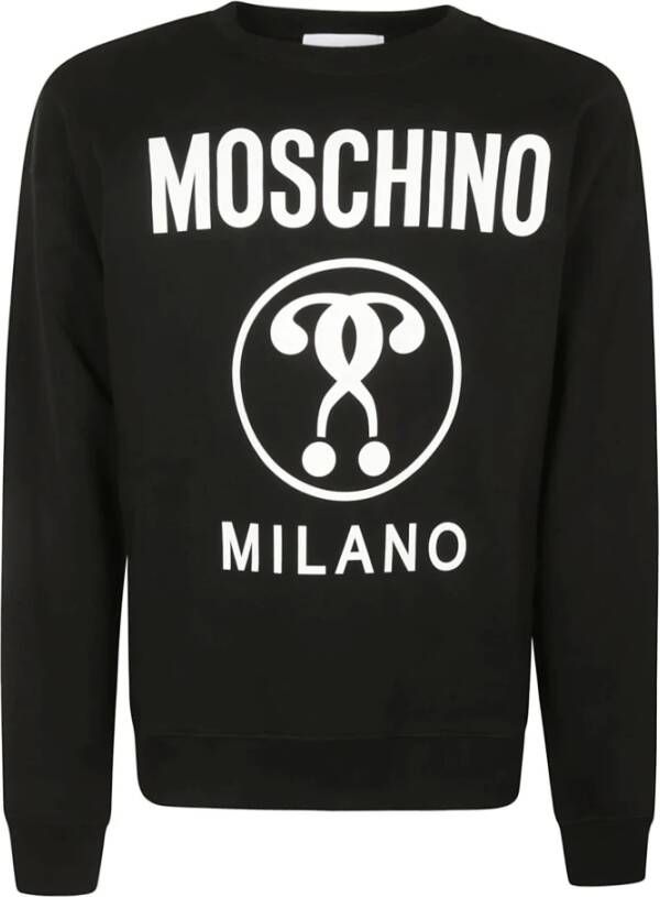 Moschino Zwarte Heren Sweatshirt met Dubbel Vraagteken Print Black Heren
