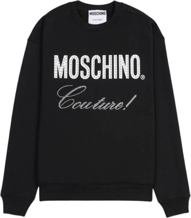 Moschino Zwarte Kristal Logo Sweatshirt Black