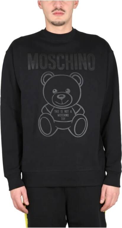 Moschino Sweatshirt met logo en Teddy Bear reliëf Zwart Black Heren