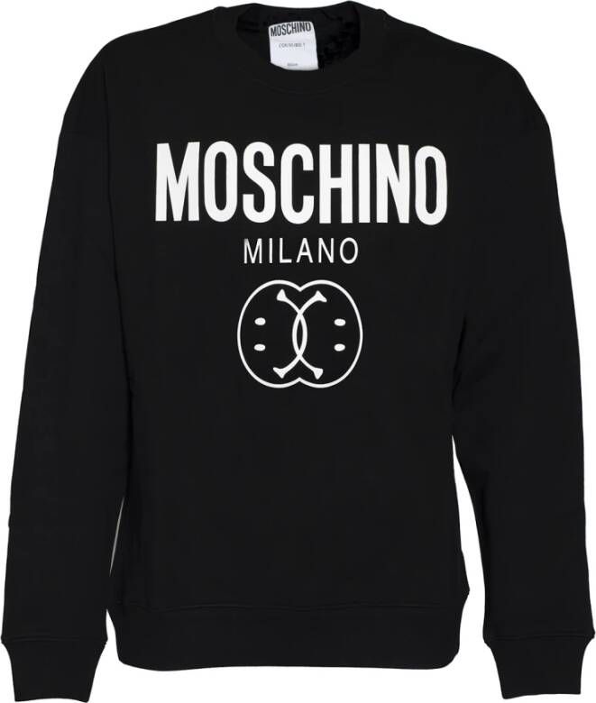 Moschino Dubbel Smile Bedrukte Sweatshirt Black Heren