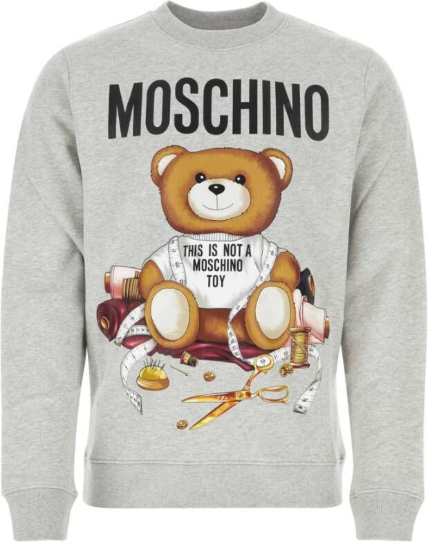 Moschino Luxe Melange Grijze Katoenen Sweatshirt Gray Heren