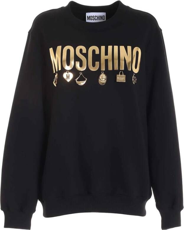 Moschino Elegant Logo Print Sweatshirt Black Dames