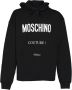 Moschino Zwarte katoenen hoodie met wit logo Black Heren - Thumbnail 1