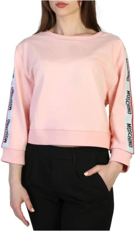 Moschino Dames Sweatshirt met 3 4 Mouwen uit de Lente Zomer Collectie Pink Dames