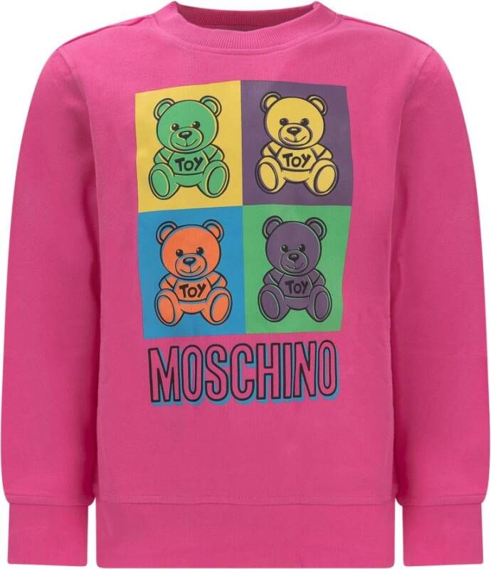 Moschino Kids Sweater met teddybeerprint Roze