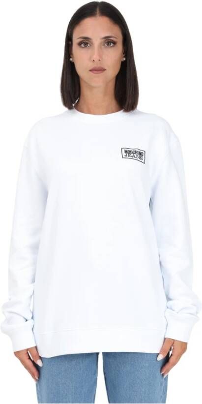 Moschino Witte Crewneck Sweatshirt voor Dames White Dames