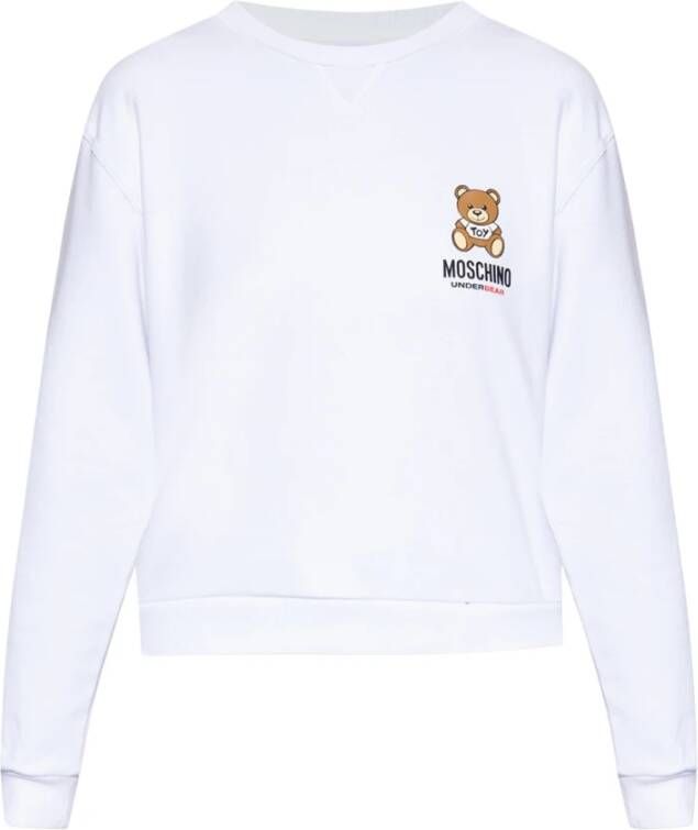 Moschino Katoenen sweatshirt met logo print White Dames