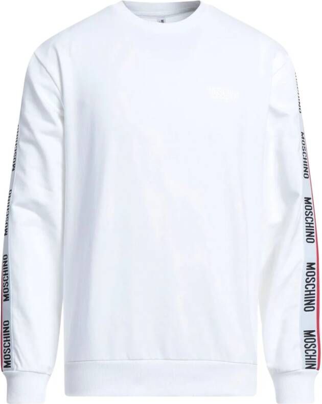 Moschino 2024 Witte Zijstreep Pail Interieur Sweatshirt White Heren