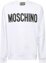 Moschino Witte Katoenen Crewneck Sweater met Kliek Contrast Logo White Heren - Thumbnail 1
