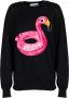 Moschino Flamingo Jacquard Trui Black Dames - Thumbnail 1