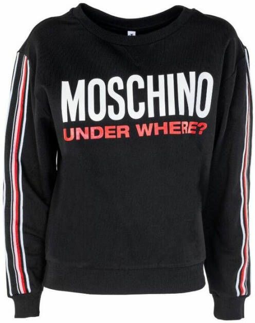Moschino Zwarte Crewneck Sweatshirt met Verticale Strepen Black Dames