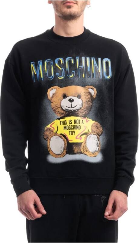 Moschino Organische Katoenen Teddybeer Sweatshirt Black Heren