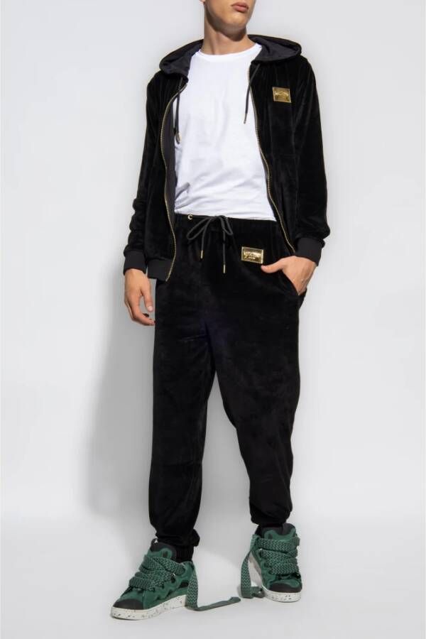 Moschino Zwarte broek met elastische onderkant Black Heren