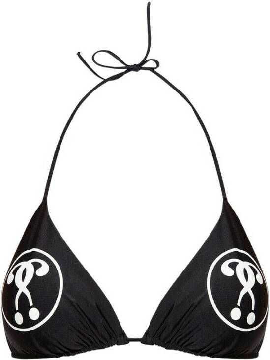 Moschino Swimsuit top with logo Zwart Dames