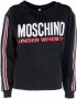 Moschino Zwarte Crewneck Sweatshirt met Verticale Strepen Black Dames - Thumbnail 1