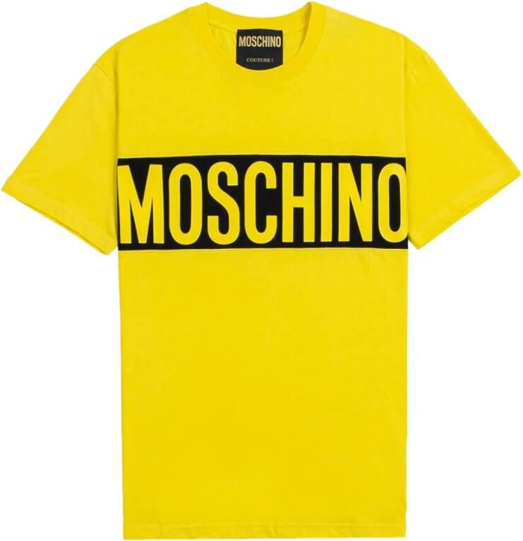 Moschino Gele T-Shirt met Print Yellow Heren