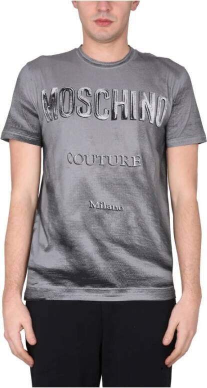 Moschino Katoenen Jersey T-shirt Gray Heren