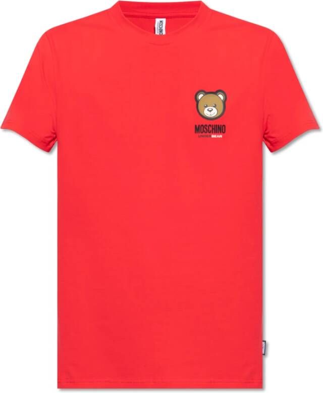 Moschino T-shirt met logo Rood Heren