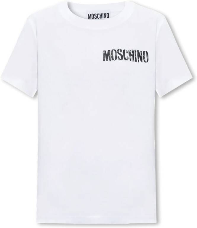 Moschino T-shirt met logo White Dames