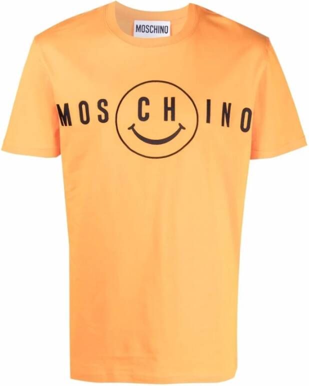 Moschino Oranje Katoenen T-Shirt voor Heren Orange Heren